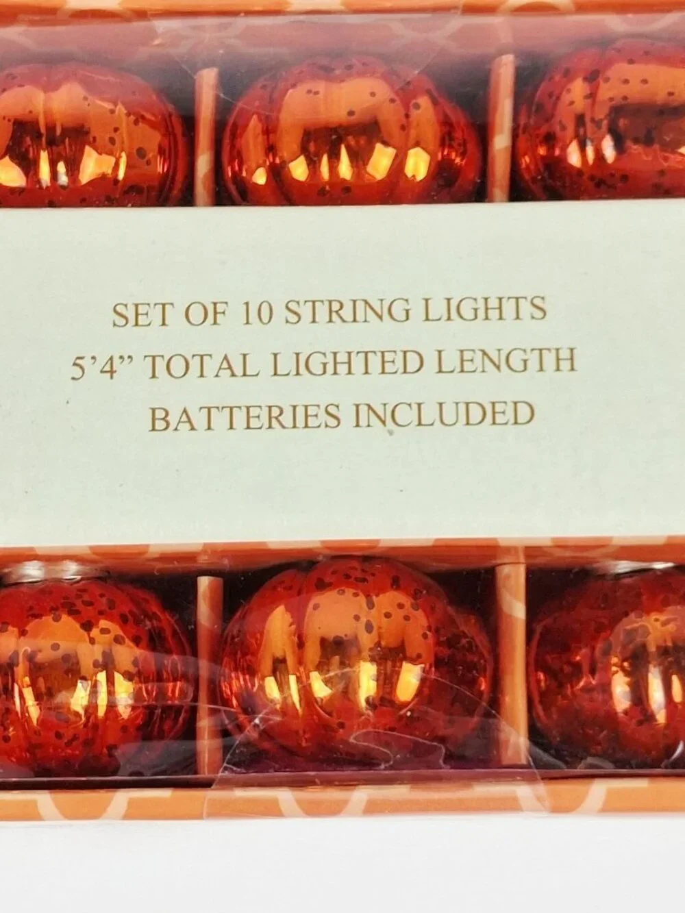 Wellesley Manor Harvest Lights 10 Pumpkin-Shaped Battery Powered Fall Autumn